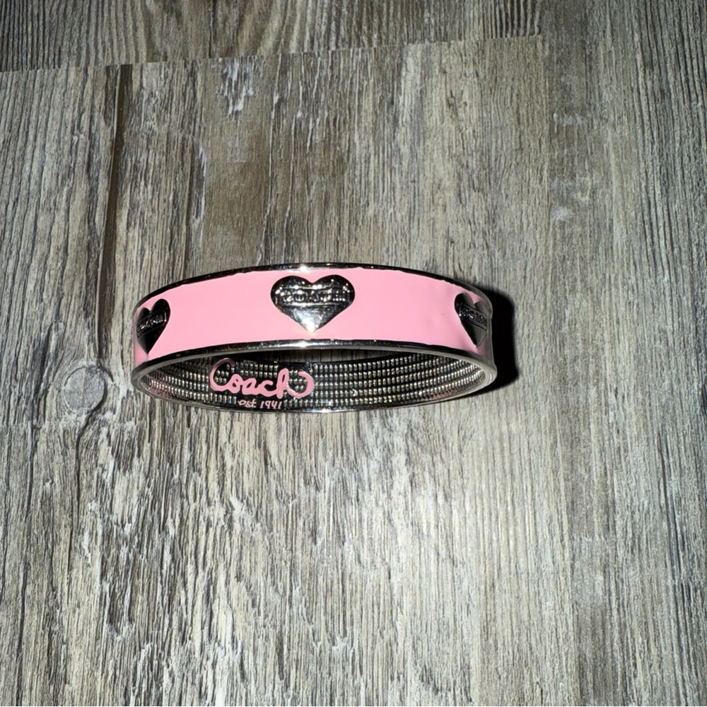 Coach Pink and Silver bracelet with Heart Design